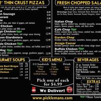 Pickleman S Printable Menu